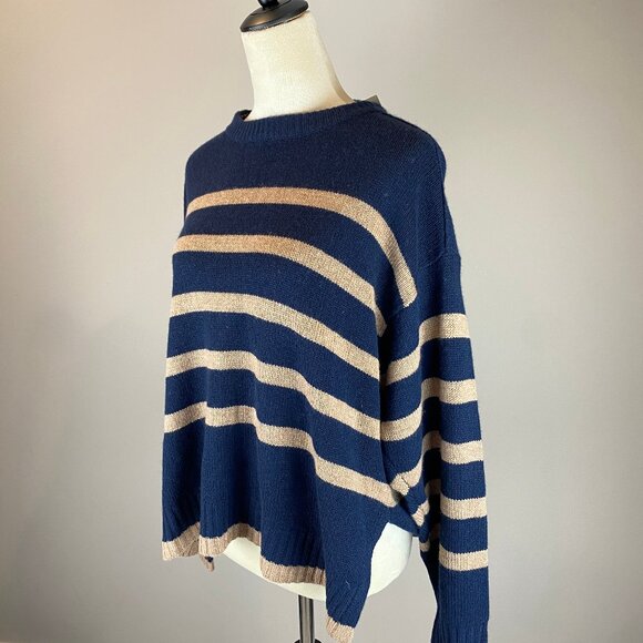 NWT Skull Cashmere 360 Cashmere Sweater Women's Size Medium Striped - Picture 2 of 16